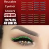 5 par / zestawu wielokrotnego użytku wielokrotnego użytku Linia Linia Brokat Samoprzylepna Naklejka Eyeliner na Party Cosmetic