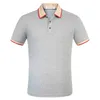 Ny designer polo tröjor Män Casual Polo T Shirt Skriv ut Broderi Mode Europa Paris High Street Solid Färg Mens Polos Coat Bomull M-3XL