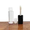 0,8 ml Clear Mini Lip Gloss Tube Puste Kontenery Balsam Lip z czarną pokrywą do próbek szminki