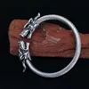 Bracciale rigido in acciaio inossidabile con lupo, gioielli, accessori moda, polsino da uomo vichingo, polsino femminile