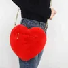 Sacos à noite Moda feminina feminina coração em forma de bolsas bonito kawaii faux peles crossbody carteira bolsa bolsa de pelúcia bolsa de ombro senhora bolsa 0119