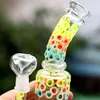 Color Bright Spot Hookah Bong Glass Dab Rig Water Bongs Smoke Pipes 8-10 Inch Height 14.4mm Female Joint with Quartz Banger