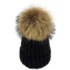 Czapki czaszki czapki naturalne żeńskie futra pompowe kapelusz zima dla kobiet dzianinowe czapki czapki grube czaszki269i