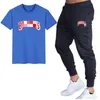 Mens Letter Printing TrackSuit Fashion Trend Round Neck Kortärmad Toppar Byxor Sport kostymer Designer Man Casual Gym Fitness Två Pieces Sets