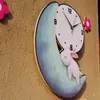 Wall Clocks Kids Clock Cartoon Painted Cute Moon Watch Kid's Mute Bedroom Children's Room Kindergarten Fashion