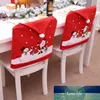 Julstol täcker röd xmas hatt god jul stol tillbaka omslag Xmas fest dekoration 60 x 49 cm fabrikspris expert design kvalitet senaste stil ursprungliga status
