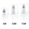 Lâmpadas LED E27 Smart Control RGB Luz Dimmable 5W 10W 15W RGBW Lâmpada Colorida Mudando Bulbo Branco Quente Decoração Casa