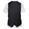 Black Suit Vest 3D Funny Printed T Shirt Men Funny Hip Hop Mens Slim Fit Tshirts Halloween Cosplay Costume for Boy Youth 210522