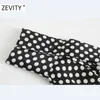 women vintage bow tied stand collar polka dots print mini dress female lantern sleeve casual vestidos chic dresses DS4426 210420