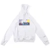 White Hoodie Män Kvinnor Biltryckta Tröjor 11 Högkvalitativ Novelty Fleece Sweatshirt Mäns Hip Hop Tops