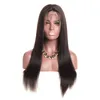 Silky Rak Lace Front Wig Brazilian Virgin Human Hair 360 Full Lace Paryk för Kvinnor Naturfärg