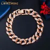 CWWZircons Populär 585 Guldfärg Cubic Zirconia Paved Snake Link Chain Armband för kvinnor Mode Luxury Boho Smycken CB246