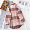 Spring Women Big Plaid Full Sleeve Thick Warm Woolen Shirt Jacket Winter Oversize Tops Stylish Girl Casual Outwear T0N444T 211112