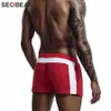 SEOBEAN Erkekler Gecelik Şort Seksi Düşük Bel Pamuk Süper Yumuşak Rahat Ev Erkek Külot Boxer Rahat Kısa Pantolon 210629