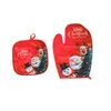 Articoli per feste 2 pezzi/set Babbo Natale pupazzo di neve presine resistenti al calore guanti utensili da cucina per decorazioni natalizie