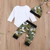 0-12 M Autunno Primavera nato Infant Baby Boy Vestiti Set Morbido Pagliaccetto manica lunga Camo Pantaloni Cappello Abiti Abbigliamento 210515