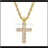 & Pendants Jewelryeuropean And American Hip Hop Long Cross Mens Necklace Alloy Hip-Hop Trend Pendant Jewelry Necklaces Drop Delivery 2021 Acz