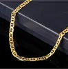 Kedjor Fashion Punk Yellow Gold Color Hollow Chain Halsband för män Kvinnor Par Pig Nose Link Chunky Party Jewelry Gift2317589