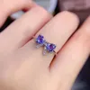 Wedding Rings 2022 Fashion Exquisite 925 Silvery Ring Inlay Purple Zircon Korean Style Bowknot Jewellry For Women Engagement Gifts