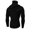 Men Autumn Casual Gym Thin Long Sleeve Hoodie Face Cover Solid Color Sweatshirt Men Clothing sudaderas hombre sizes 4