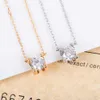 Brand Pendant Pure 925 Sterling Silver Jewelry For Women Gold Color Square Wedding Jewelry 2ct Diamond Heart 925 Top Quality2537