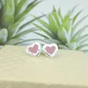 Stud Mrs Sterling Silver European And American Classic Heartshaped Rivets Black Pink Blue Enamel Earrings Women Adorn Article9857797