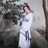 Hanfu mulheres fadas clássico fase de dança desgaste antigo algodão seda chinês elegante vestido azul e branco porcelana roupas