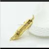 Clip Barrettes Jewelry Drop Delivery 2021 Fashion Design Tree Leaf Tornante con linea chiara placcato in oro o argento per le donne fermaglio per capelli Huaup