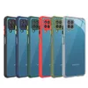 Fashion Hard Clear Acrylic Phone Cases for Samsung Galaxy A12 A42 A41 Cover with Colored Soft Silicone Edges Anti Fall