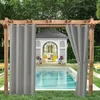 2pcs rideaux extérieurs pergola rideau intérieur extérieur rideaux imperméables rideaux à œillets occultant pour patio belvédère porche 210913