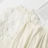 Vintage Lace Mulheres Malha Primavera Doce Lanterna Manga Vestido Longo Feminino Princesa Vestidos 2 Piece Set Vestido 12041 210417