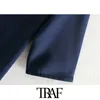 TRAF Dames Vintage Chic Office Wear Back Boog Tie Geplooid Mini Jurk Mode Hoge Kraag Korte Mouw Vrouwelijke Jurken Vestidos 210415