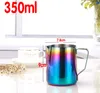 Rostfritt stål Kaffekanna Färgrik Pull Blomma Kaffe-Pitcher Mjölk Vattenkrukor Kettlar Tekanna Cup Kopp Drinkware 350ml 600ml Sn2973