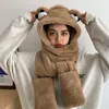 Basker Kawaii Cartoon Sweet Sweet Panda Ear Cap Plush Hat Scarf Women Birthday Present Varma vinter Tjock Mitten Windproof Set Delm22