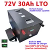 LTO 72V 30AH LITIUM TITANATE Batteripaket 20000 gånger djup cykel 2.4V Puch Cells för motorcykel gaffeltruck rickshaw+5A -laddare