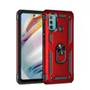 Shockside Armor Kickstand Phone Fodraler för Motorola Moto G50 G60 G9 Power TPU PC 2 i 1 Magnetisk Finger Ring Anti-Fall Cover Case