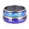 100pcs lot Stainless steel Ring mix size mood rings changes color to temperature reveal your inner emotion love couple ring317y