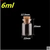 22 * 35 * 12.5mm 6 ml şeffaf cam şişeler mantarlar ile mini kavanoz şişeleri küçük sevimli 100 adet ücretsiz shippingjars