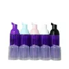 Bottiglie di schiuma di plastica viola da 60 ml Vuoto Svuoti la ciglia cosmetici Shampoo detergente Rifinibile con pompa