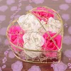 Favor Holders Handmade Scented Rose Soap Flower Romantic Bath Body Soap with Gilded Basket For Wedding Christmas Gift 6Pcs Box