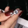 أصلية الصلبة 100 ٪ 925 حلقات فضية sterling للنساء SOLITAIRE MOISSANITE DIAMOND RING TOPAZ GEMSTER