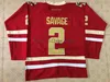 Boston College #2 Scott Savage Men Titching Hockey Jersey Stitched 사용자 정의 이름 및 번호 저지