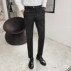 Hohe Qualität Klassische Karierte Anzug Hosen Männer Business Casual Kleid Hosen Marke Koreanische Slim Fit Straße Tragen Soziale Kleidung 210527