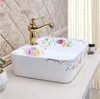Jingdezhen工場直接アート手描きのセラミック洗面台磁器の長方形の洗面器の浴室の洗面台