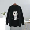 Women Oversized Cute Sweater and Pullovers Cartoon Bear s Casual Pull Jumpers White Tops sueter Mujer 210430