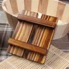 Creative retro carbonized bamboo Wooden soap holder simple 4style soap box home Bathroom Accessories Soap Dishes T2I52029