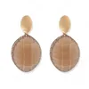 Geometric Glass Dangle Earrings for Women Fashion Candy Color Crystal Pendant Vintage Jewelry Personality