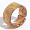 Vintage kolorowe żywicy geometryczny okrągły pierścień dla kobiet Dziewczyny Proste regulowane pierścienie Ins biżuteria Dropshipping