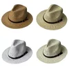 Пляжные соломенные шляпы Широкие Brim Hat Colors Reew Knight Party Cap Pure Color Thans Lean Orain Sunhat Открытый Caps British Style WMQ829