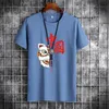 T-shirt da uomo in puro stile estivo Cotton National Tide T-shirt a maniche corte T-shirt girocollo allentata Mezza manica Trend Cartoon Tops